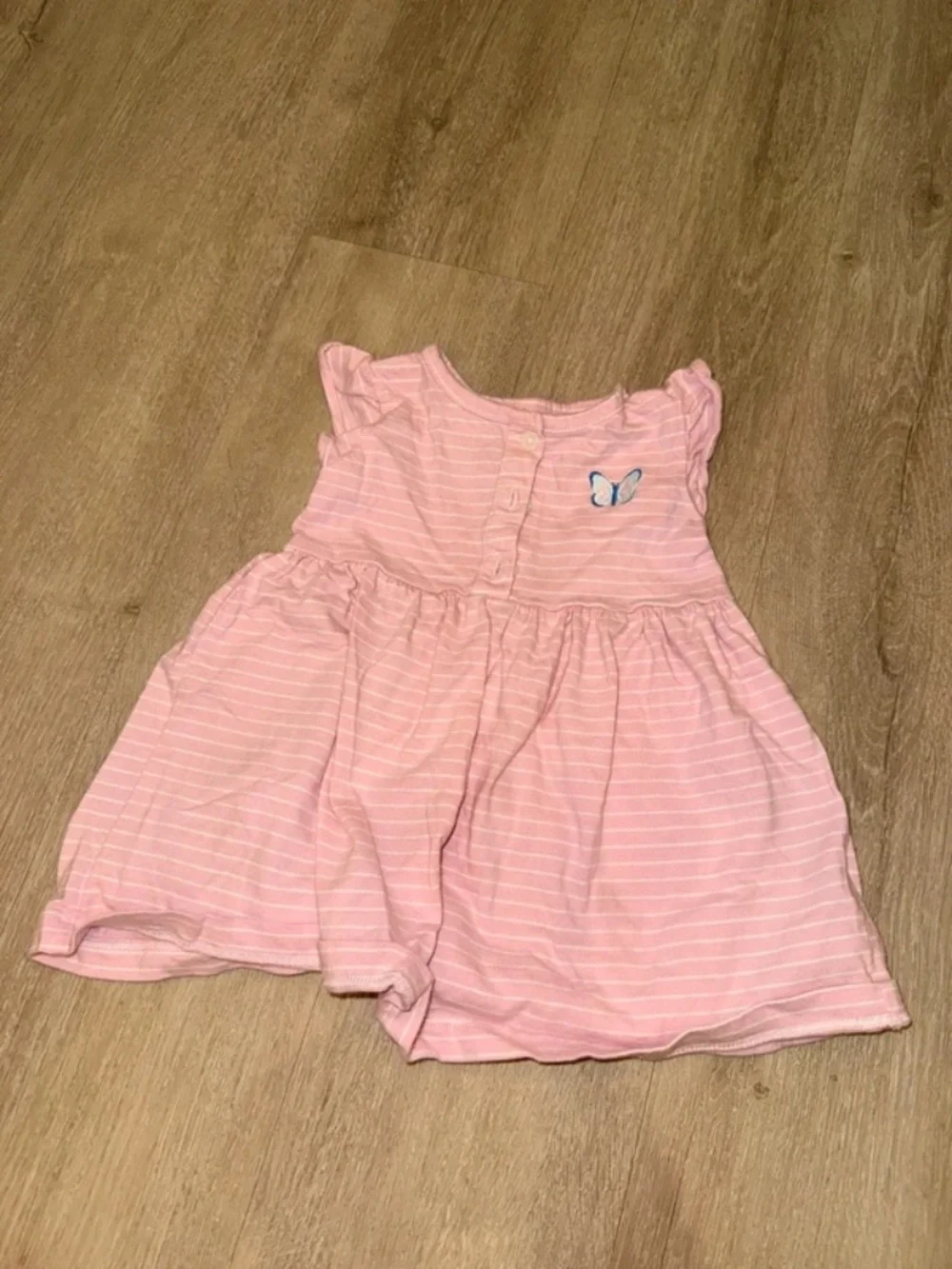 Carter's Pink & White Striped Butterfly Dress – 9M